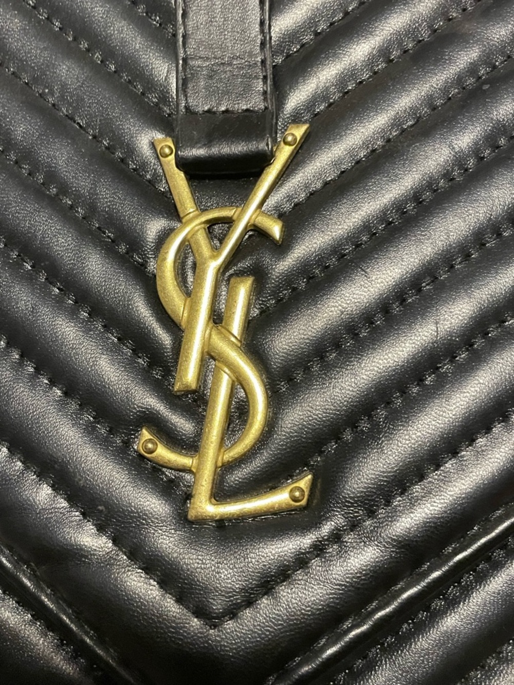 Authentic YSL Large Quilted Leather Envelope Chevron Chain Shoulder Bag 💎 - Picture 4 of 16